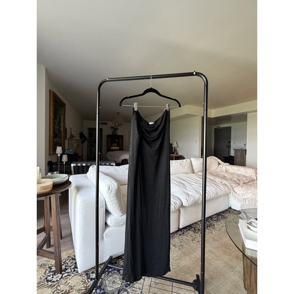 Pin Up Stars Women's Black Sparkle Maxi skirt Size S